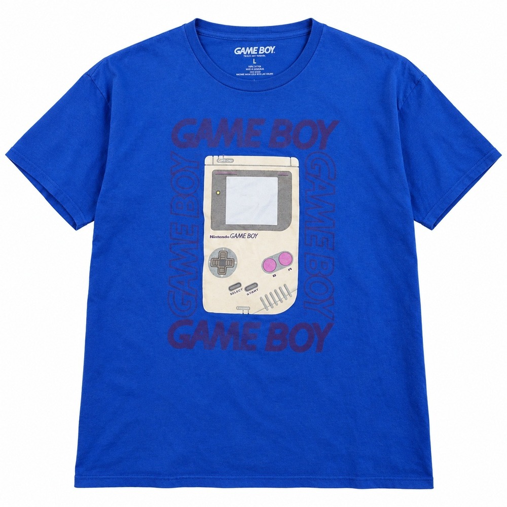 Nintendo Game Boy Graphic T-Shirt Mens Large Blue Excellent Retro Gaming Tee